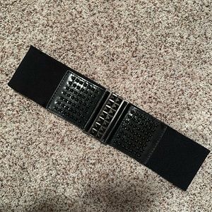 Black Studded Stretchy Belt. Size S/M.